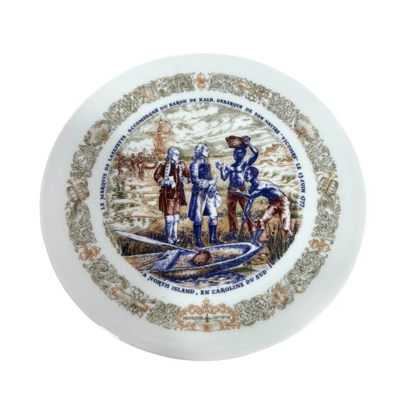 D’Arceau Limoges Vtg Collector’s Plate Lafayette Legacy Baron de Kalb Historic 8 - Picture 1 of 14